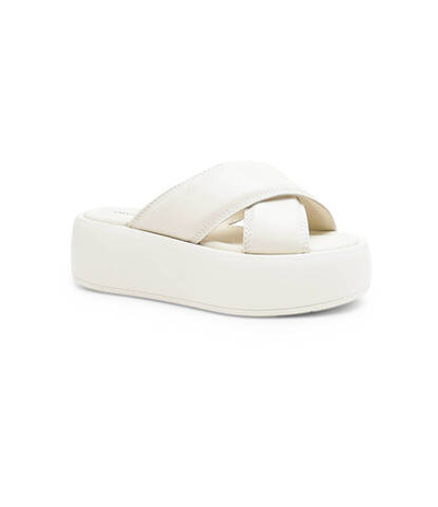 Шлепанцы кожаные bubble slide Calvin Klein - белый(HW0HW01469)