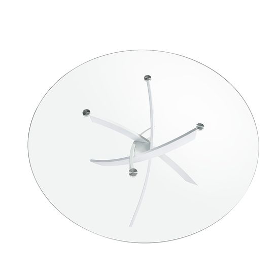 Круглый обеденный стол из закаленного стекла и белой стали 1138-Ø120