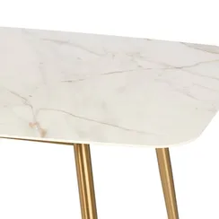 Обеденный стол Cobe 160х80 см, белая керамика