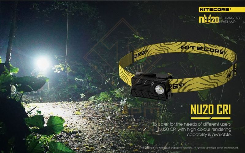 Фонарь налобный Nitecore NU20, Black