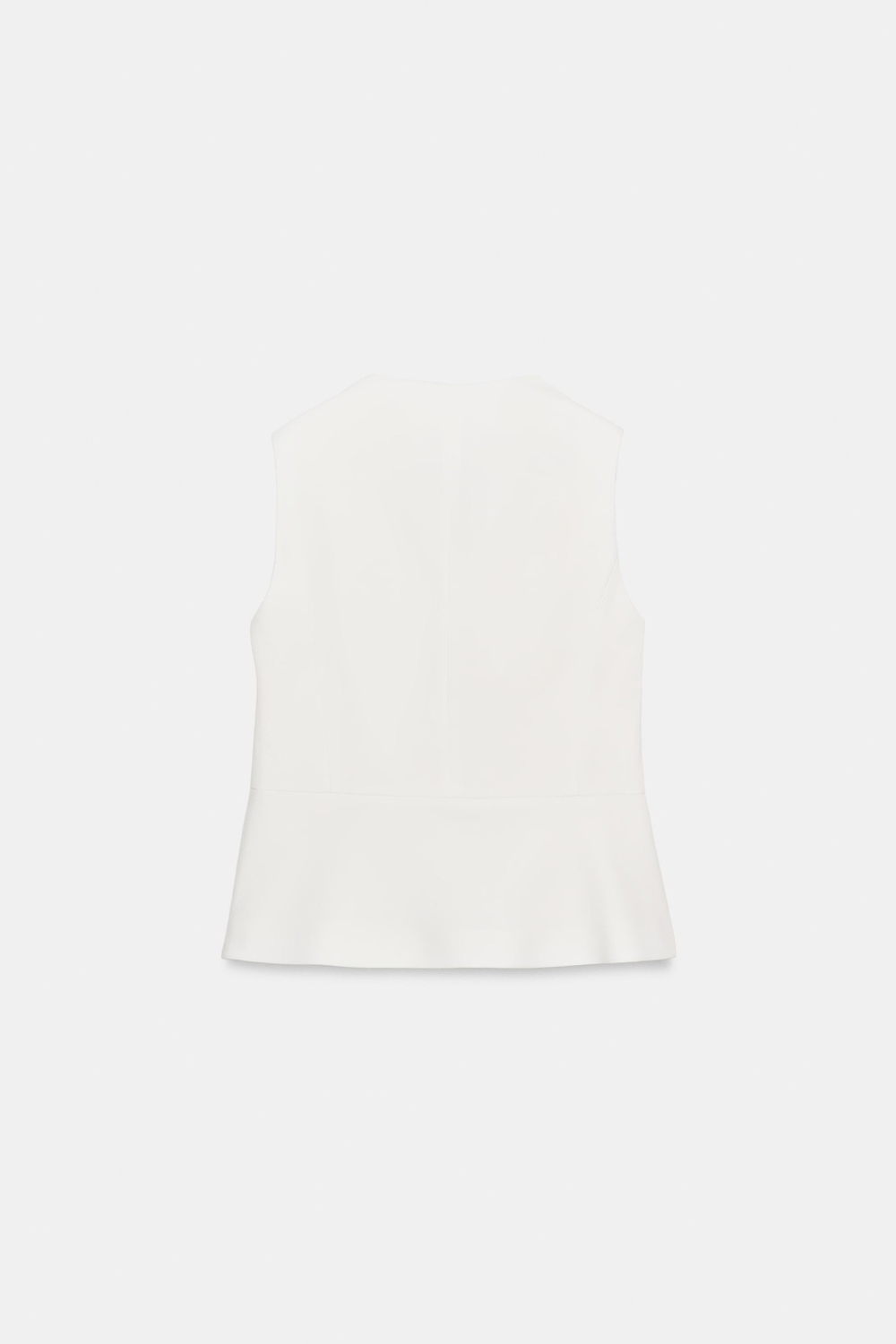 ZARA ЖИЛЕТ С БАСКОЙ, ЭКРЮ