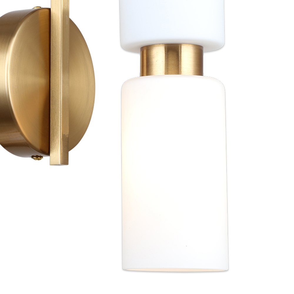 Настенный светильник 1x40Вт E14, металл/стекло, бронза, белый плафон