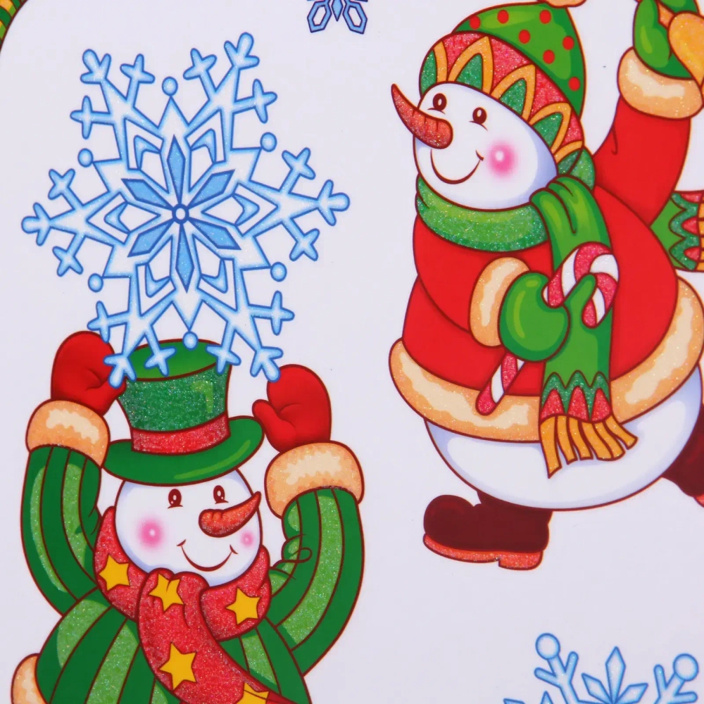 Наклейка на стекло «Зимняя радость» 41*29 см, микс