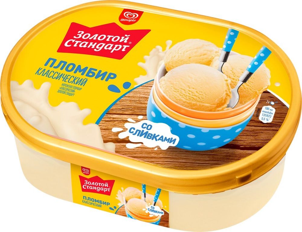 Мороженое Золотой Стандарт, пломбир, 475 гр