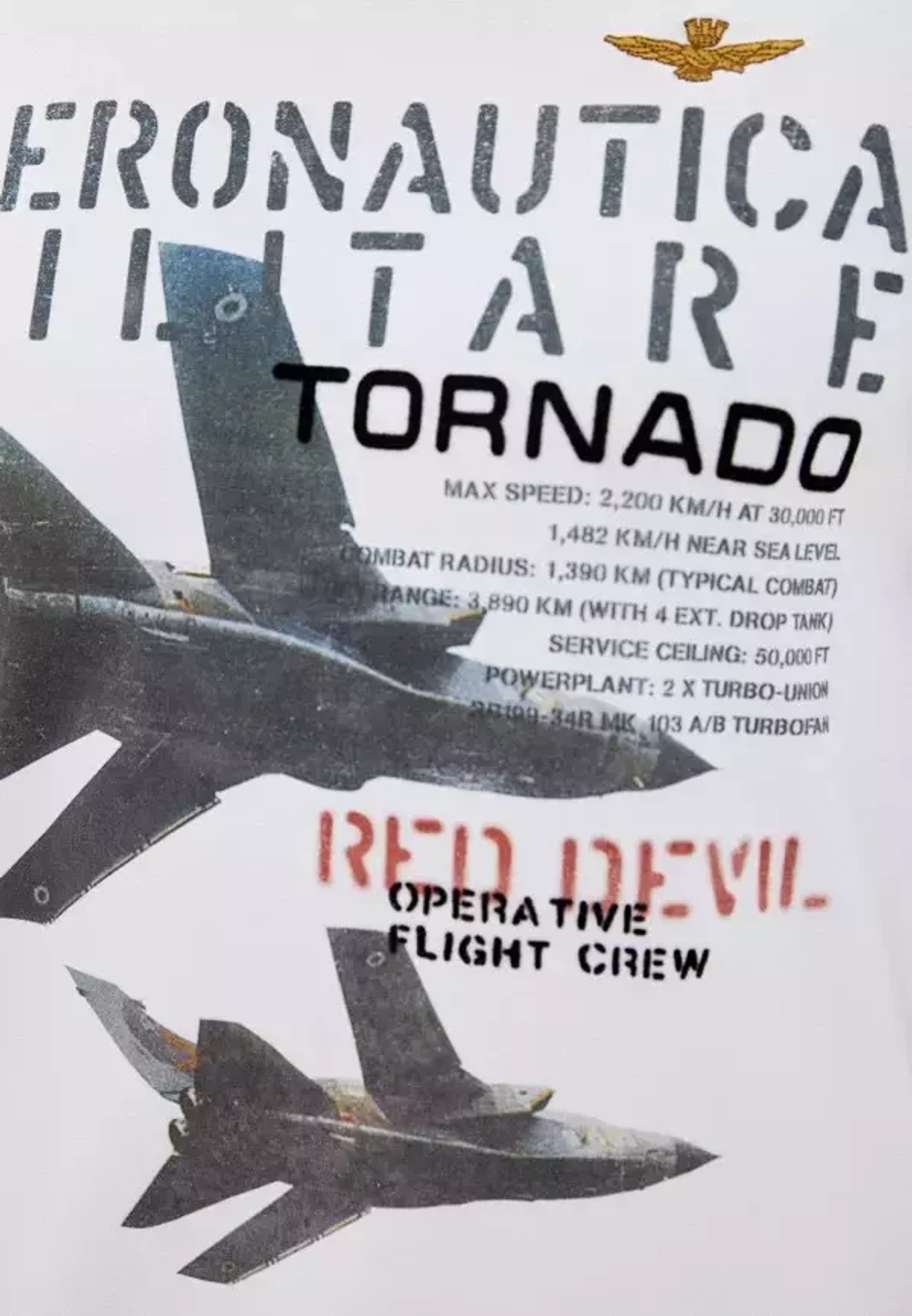 Футболка с принтом самолет Торнадо AERONAUTICA MILITARE