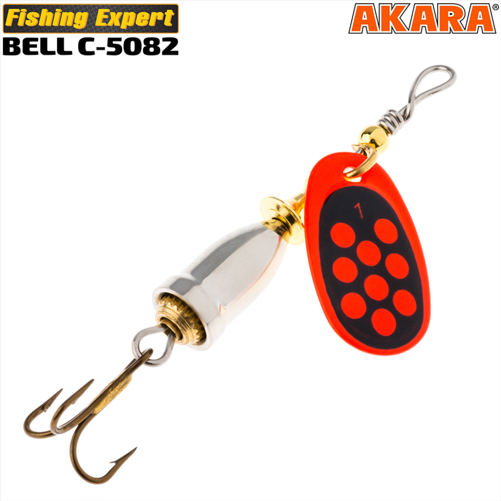 Блесна вращающаяся Akara C-5082 6 гр. 194/Yl-Red