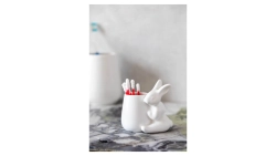 Стакан для ватных палочек Claystreet Кролики - чистюли 8 см