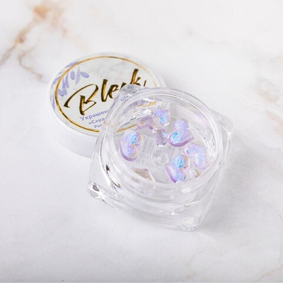 Blesk, Украшение для ногтей "Сердечки" №17 (пластик) разноразмерные, 10 шт.