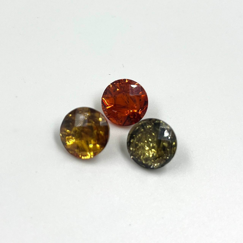 Пуговицы голубой-золото-медь камни