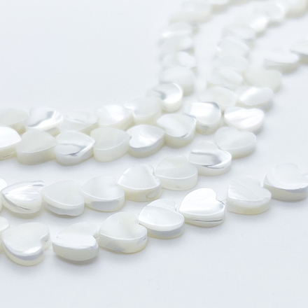 Перламутр Сердце, размер около 8-8,5 мм, цена за отрезок 19 см (1/2 нити)