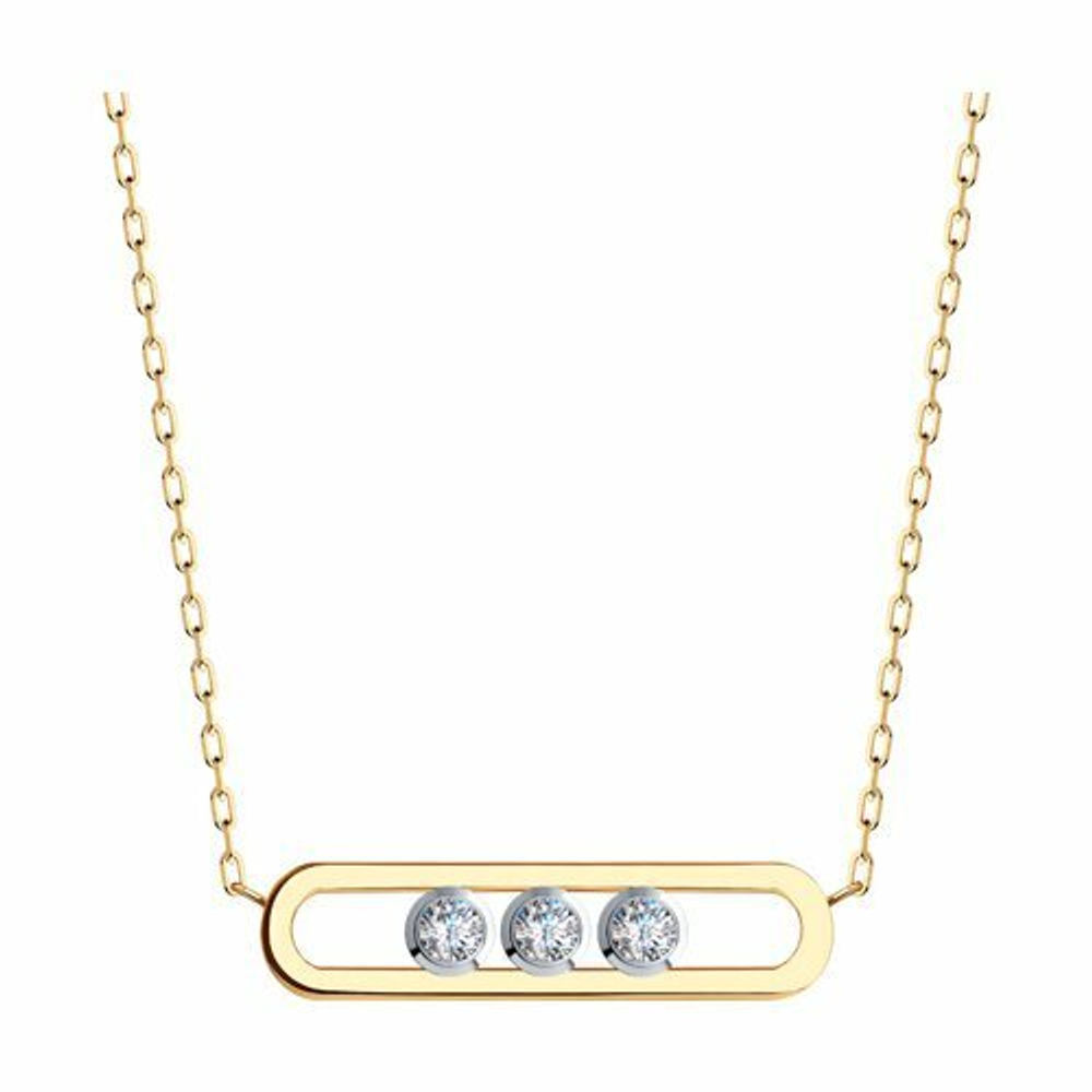 Колье из золота с фианитами Swarovski