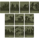 Тетради предметные, КОМПЛЕКТ 10 ПРЕДМЕТОВ, MILITARY, 48 листов, SoftTouch, 70г/м, BRAUBERG, 404032