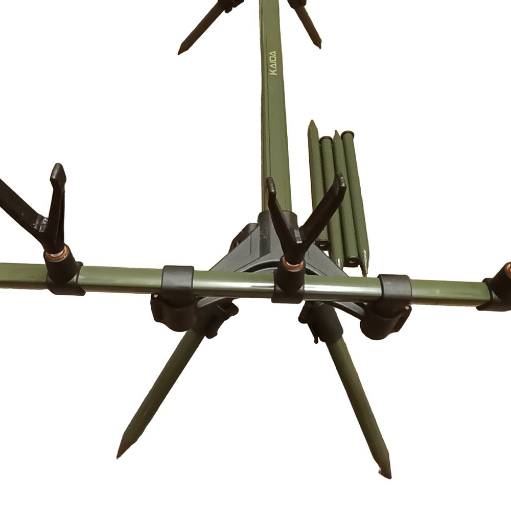 Под для рыбалки ,род-под для удилищ,  держатель для удочек,  подставка для 5 удилищ. "Ушки" на резьбе.