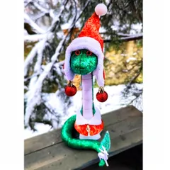 Игрушка ручной работы «Змейка новогодняя» / 26 - 27см