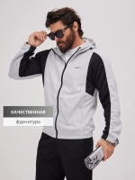 Спортивный костюм с прямыми брюками с капюшоном летний