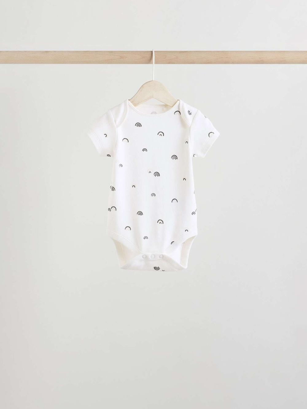 Боди с коротким рукавом для малышей Next E57-519, 5 шт., Белый, Темно-серый, Молочный