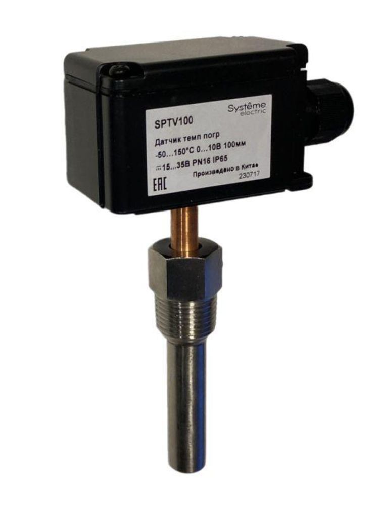 Датчик температуры погружной -50…150град.C 0…10В 100мм =15...35В SE SPTV100 Датчик температуры погружной -50…150град.C 0…10В 100мм =15...35В SE SPTV100