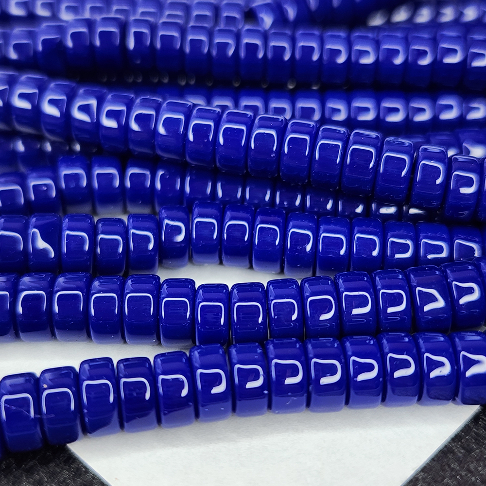 Бусины шайбы, рондель, индиго, лэмпворк, стекло, р-р 6мм, цена за набор 10 шт