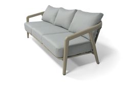 "Брюссель" лаунж-зона из искусственного ротанга на 5 персон, цвет серый, каркас под дерево (холодно-бежевый)