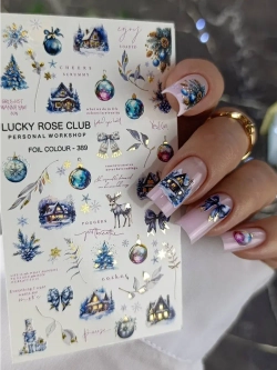 Lucky Rose Слайдеры наклейки для длинных ногтей 389