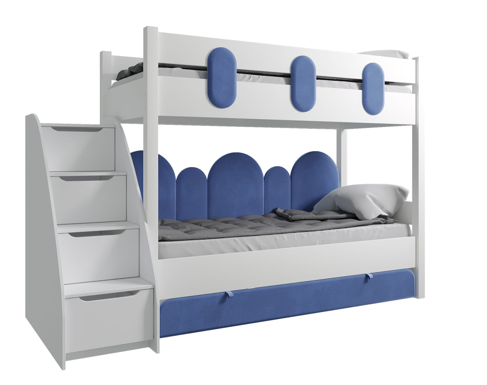 Двухъярусная кровать, Офелия, без лестницы синий