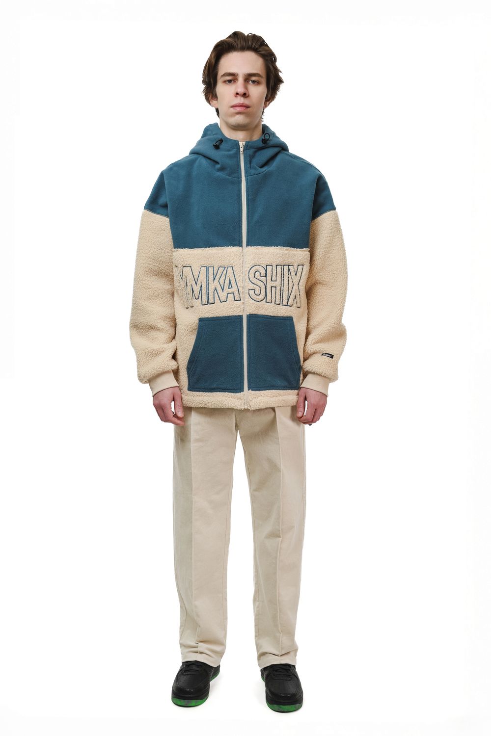 Купить Худи Ymkashix Little Lamb Zip бежевый/синий Худи Ymkashix Little Lamb Zip бежевый/синий