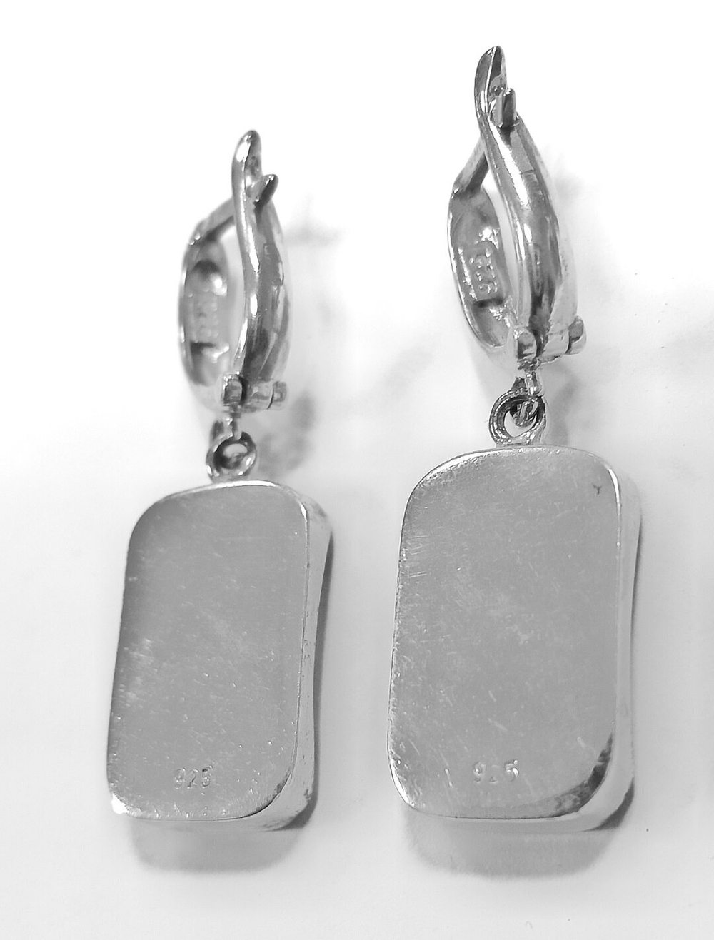 Ювелирные серьги из серебра 925 пробы,вставка эмаль