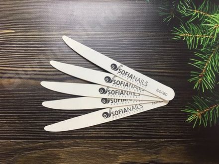 SofiaNails Пилка тонкая деревянная "Нож", 100/180, Корея