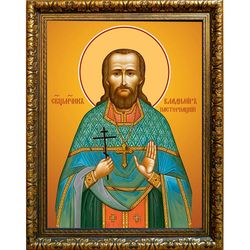 Владимир Пастернацкий, священномученик, пресвитер. Икона на холсте.