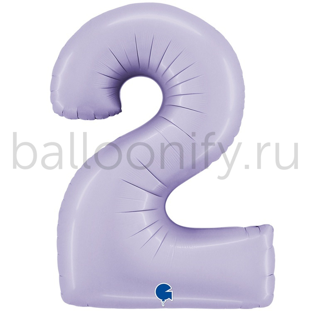 Шар ЦИФРА 2 Сатин Lilac 40" 102 см
