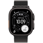 Apple Watch Ultra 3 GPS + Cellular 49mm Black Titanium Case with Black Titanium Milanese Loop - Medium,Model A3281