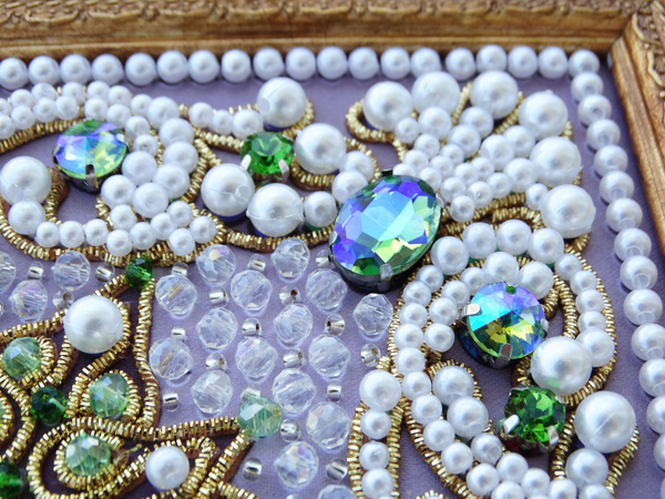 ЖС-13-ЗЗ Набор для вышивания хрустальными камнями Святые Петр и Феврония (зеленый)