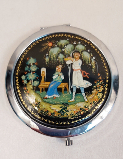 Двустворчатое карманное зеркало "Парочка" (худ. Марова).