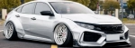Широкий обвес для Honda Civic седан X 2016-2019 Хонда Цивик карбоновый тюнинг
