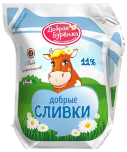 СЛИВКИ ДОБРАЯ БУРЕНКА 11% 400ГР КУВШИН