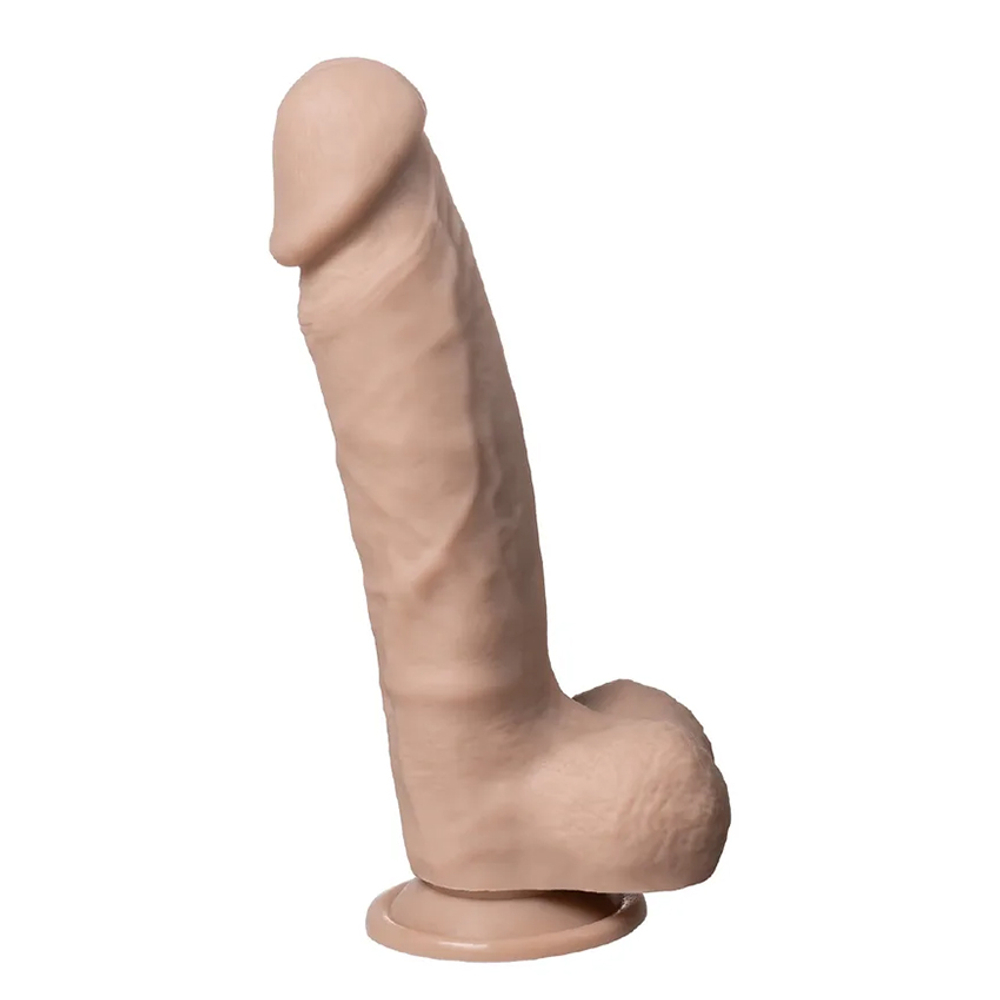 Телесный реалистичный фаллоимитатор 23см с мошонкой на присоске SilexD Realistic Flesh Real Skin Dildo 9" Model 1