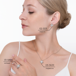 Подвеска-бегунок из белого золота с фианитами