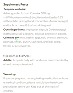 Klaire Labs - Ashwagandha Extract 60 capsules