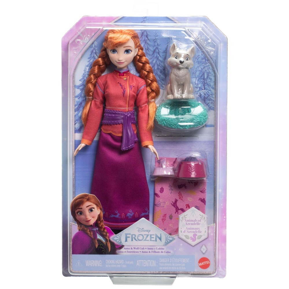 Disney Frozen - Принцесса Анна с волком Айсбергом кукла + аксессуары JFG17