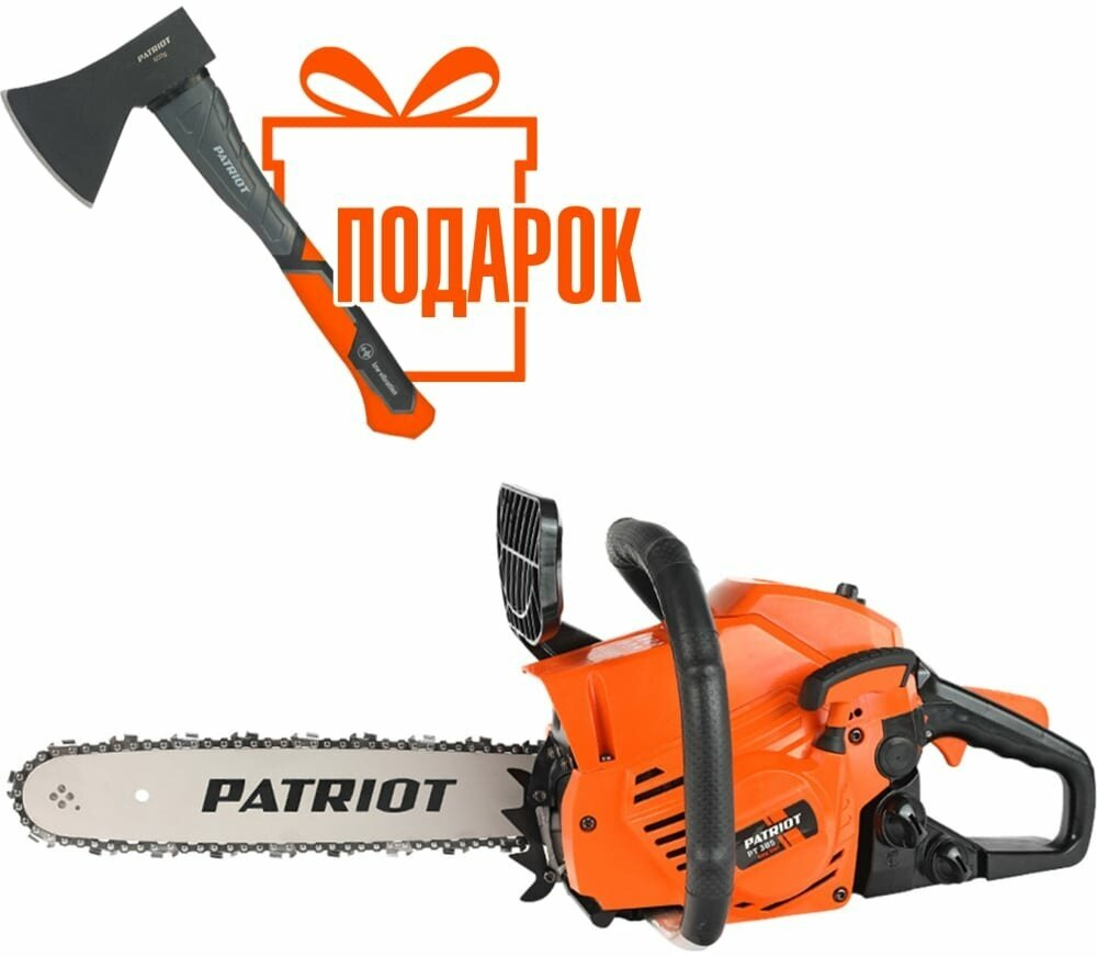 Бензопила PATRIOT PT-385, шина 35 см, 2 л/с, антивибрационная система