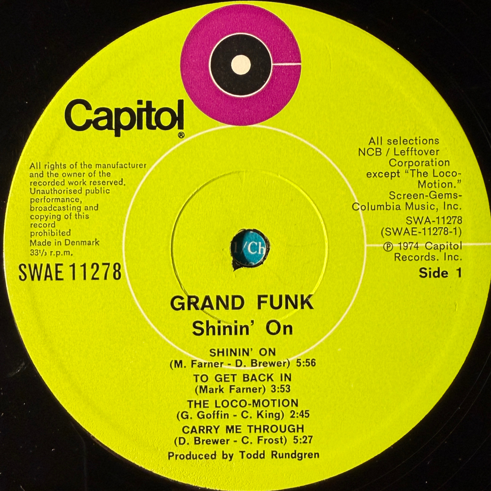 Grand Funk ‎– Shinin' On (Дания 1974г.)