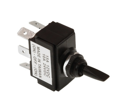 Тумблер трехпозиционный (ON)-OFF-(ON) 12В/15А 6P