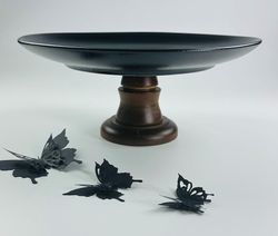 Lenardi 235-051 Тортовница 27см на ножке BLACKWOOD в под.уп.(х6)Фарфор