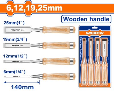 Набор стамесок 140 мм, 4 шт (5/20) WADFOW WWC3214