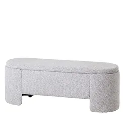 Банкетка Taks с местом для хранения букле светло-серый