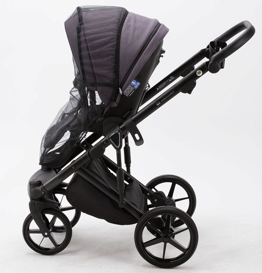 Детская коляска Adamex Marco 3 в 1 GA08 (Т. СЛИВ. ТК. + СЛИВ. КОЖ. ОТДЕЛКА)