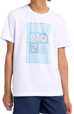 Футболка для мальчика теннисная Australian Open Mitred Neck Dated - белый