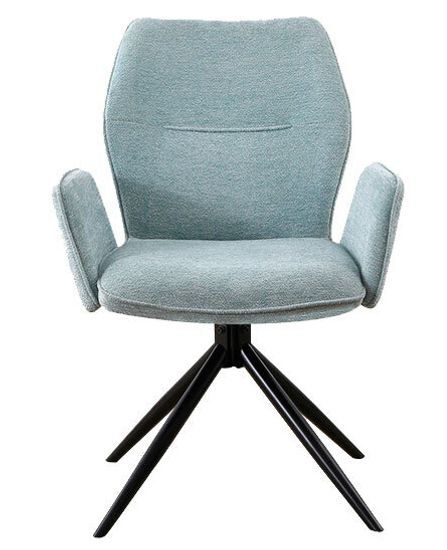 Стул ZUMBA. поворотно-возвратный 180гр,, голубой шинилл / Черный