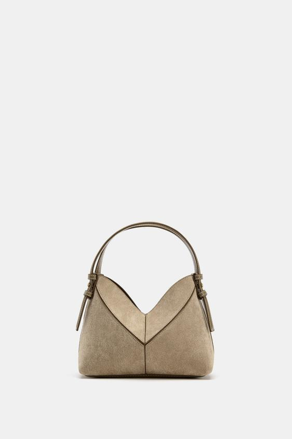 ZARA МИНИ-ШОПЕР С ДЕКОРАТИВНОЙ СТРОЧКОЙ, ПЕСОЧНЫЙ/КОРИЧНЕВЫЙ