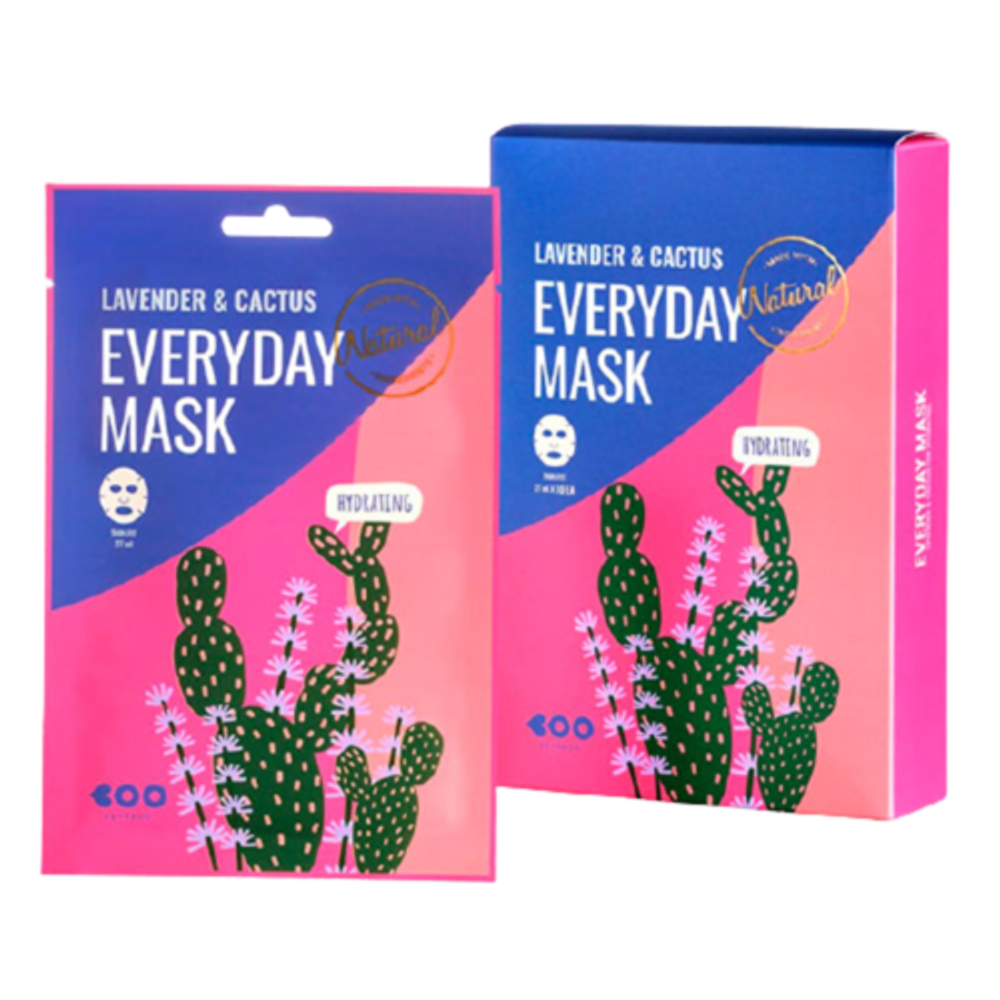 DEARBOO Lavender&amp;Cactus Маска для лица увлажняющяя, 1 шт * 27 мл